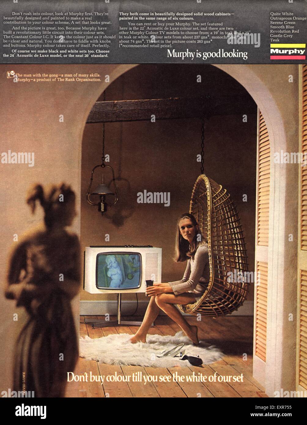 1970S UK Murphy Magazine annuncio pubblicitario Foto Stock