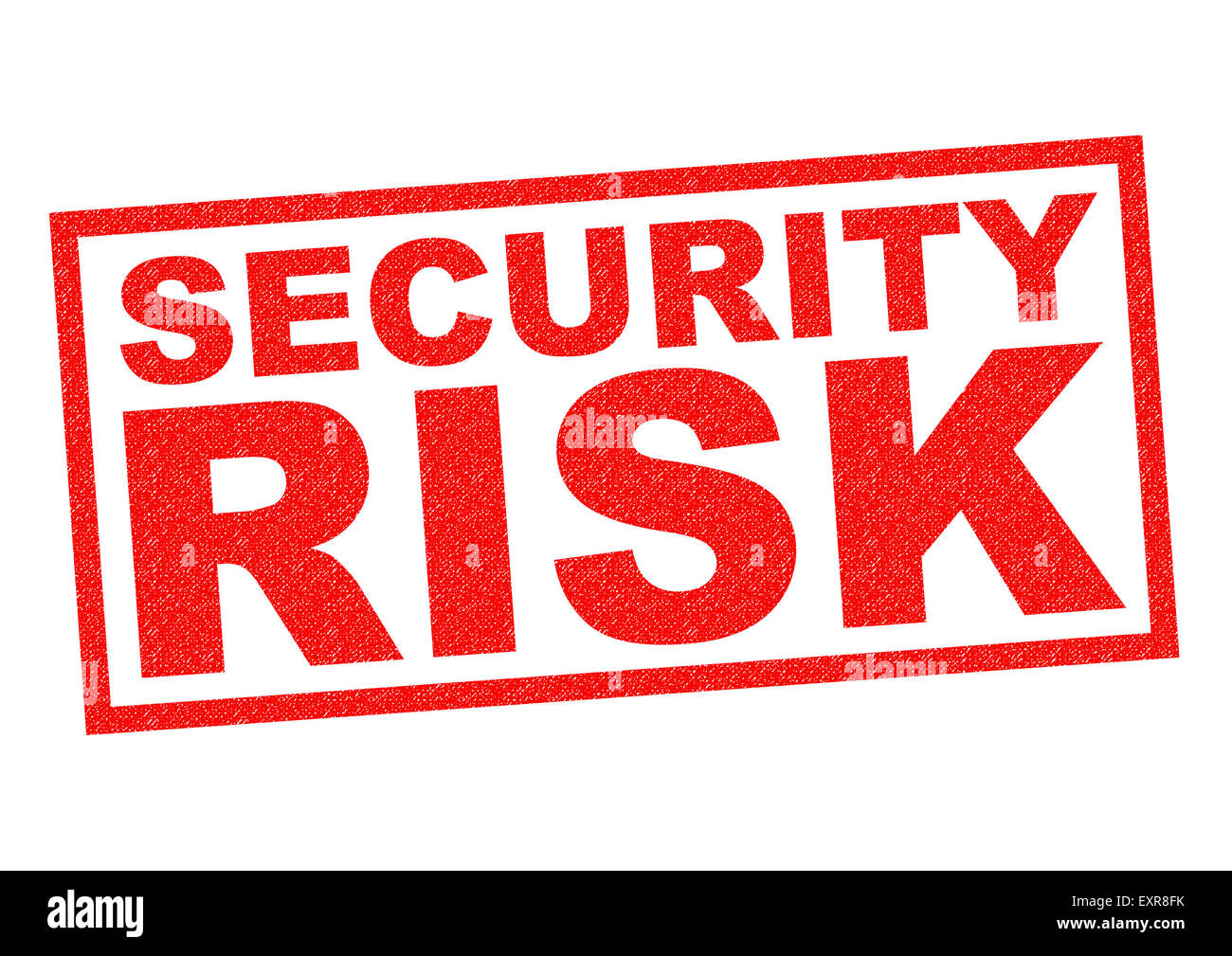 Rischio di sicurezza rosso timbro di gomma su uno sfondo bianco. Foto Stock Rischio di sicurezza rosso timbro di gomma su uno sfondo bianco. Foto Stock