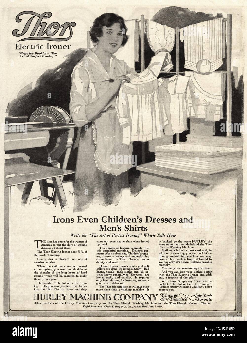 1920s USA Hurley Machine Company Magazine annuncio pubblicitario Foto Stock