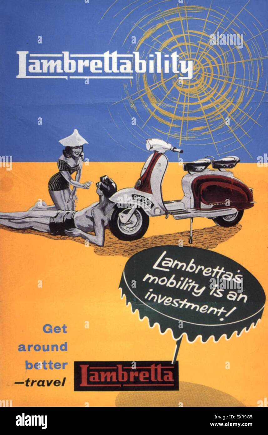 Anni Cinquanta Italia Lambretta Magazine annuncio pubblicitario Foto Stock