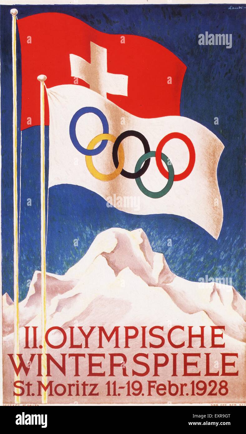 1920s Svizzera Giochi Olimpici Poster Foto Stock