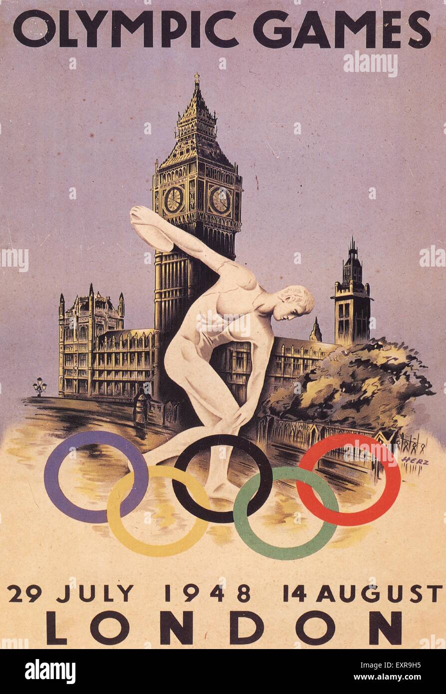 1940S UK Giochi Olimpici Poster Foto Stock
