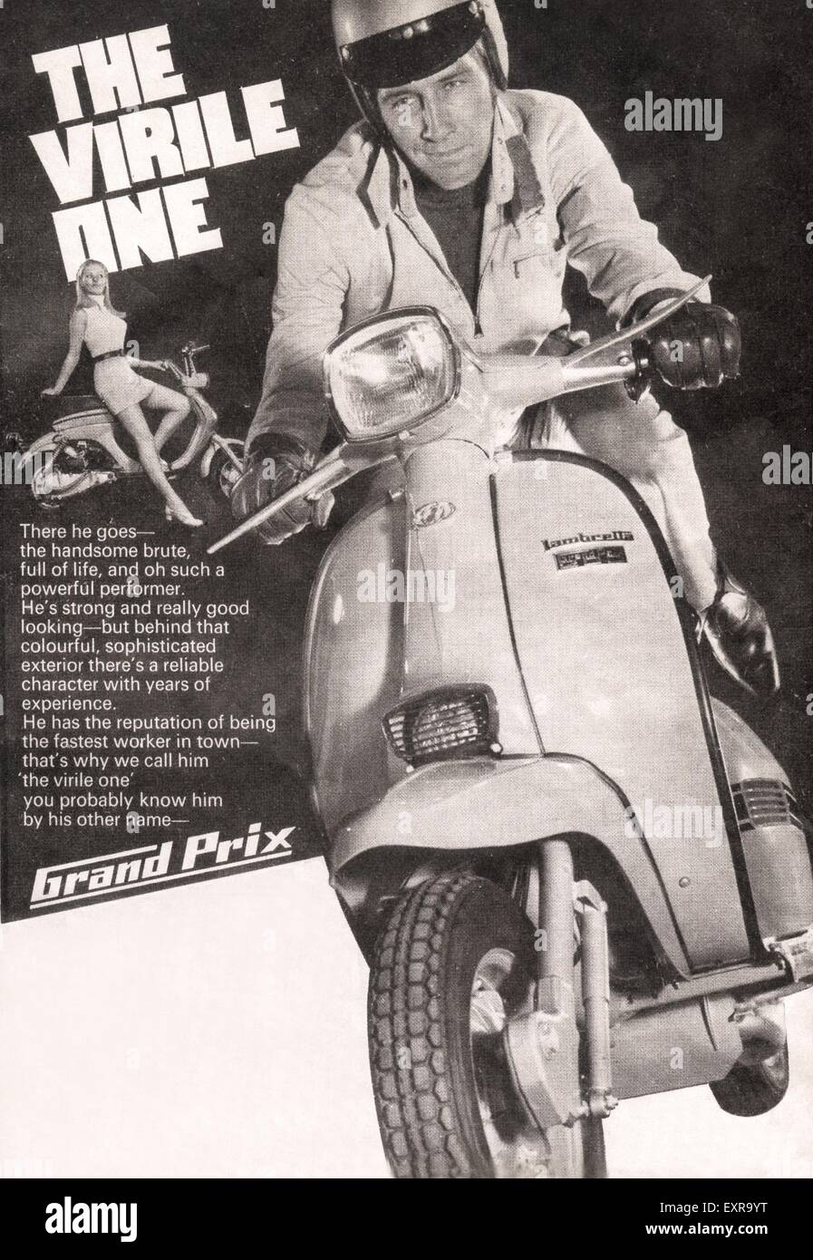 1960S UK Lambretta Magazine annuncio pubblicitario Foto Stock