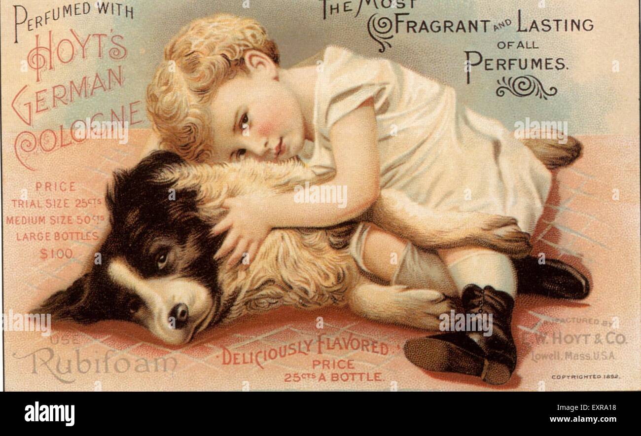 1890 USA Hoytes Colonia Magazine annuncio pubblicitario Foto Stock