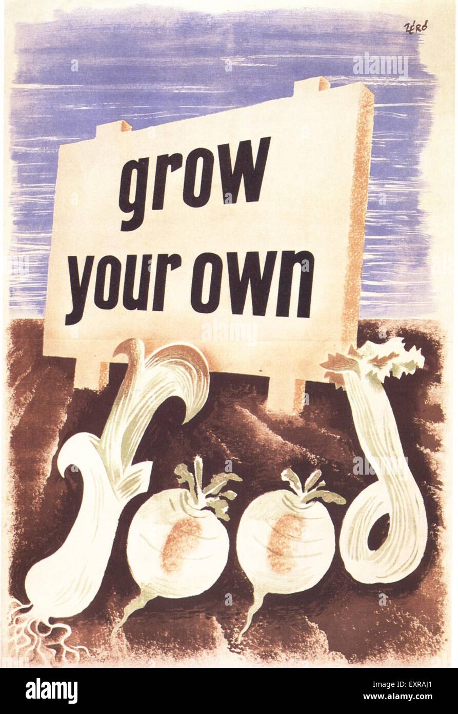 1940S UK crescere il tuo poster Foto Stock