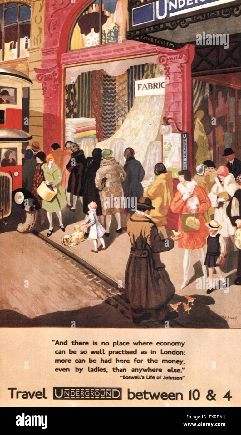1920S UK London Transport Poster Foto Stock
