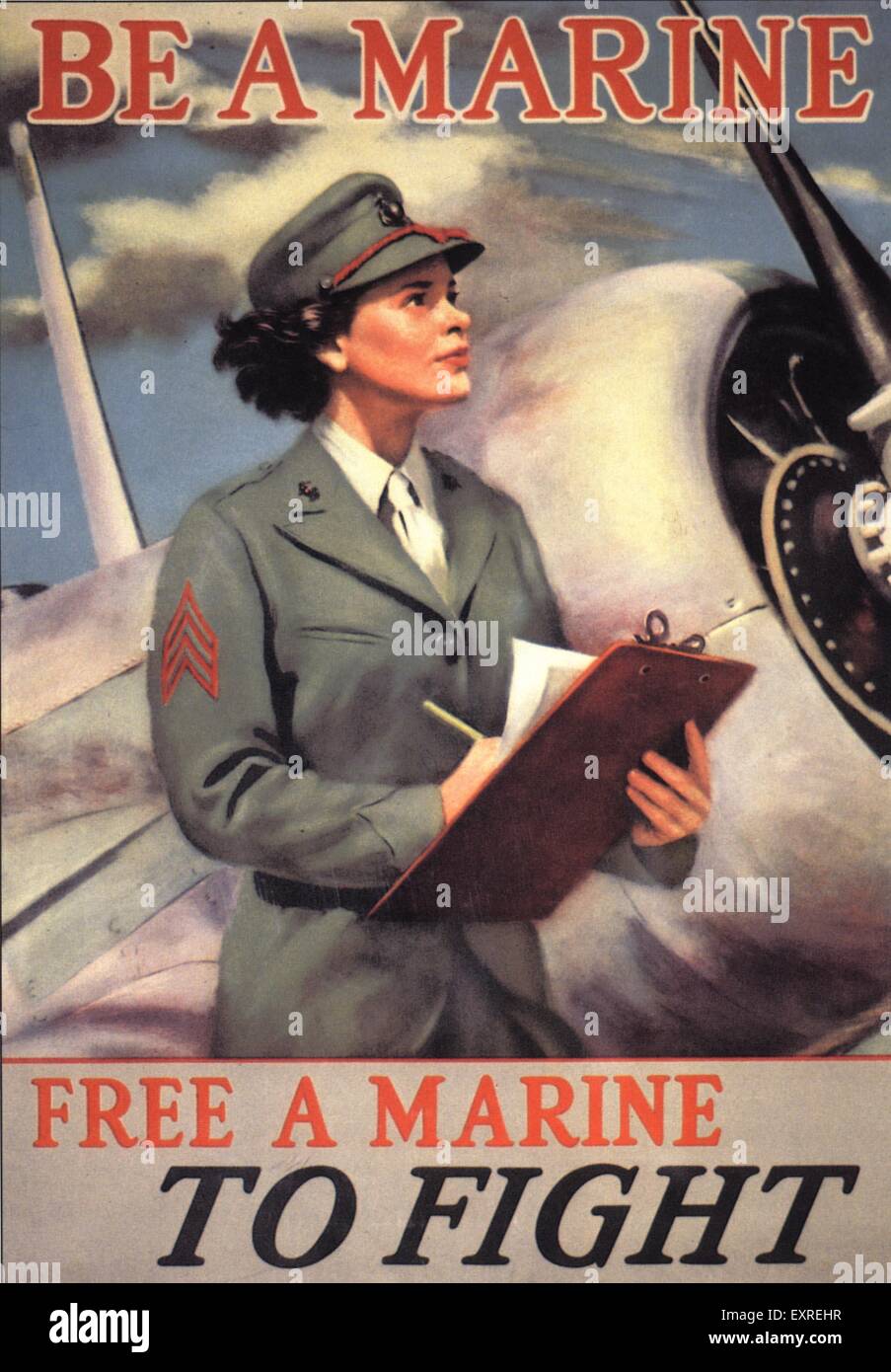 1940s USA la Propaganda WW2 Poster Foto Stock