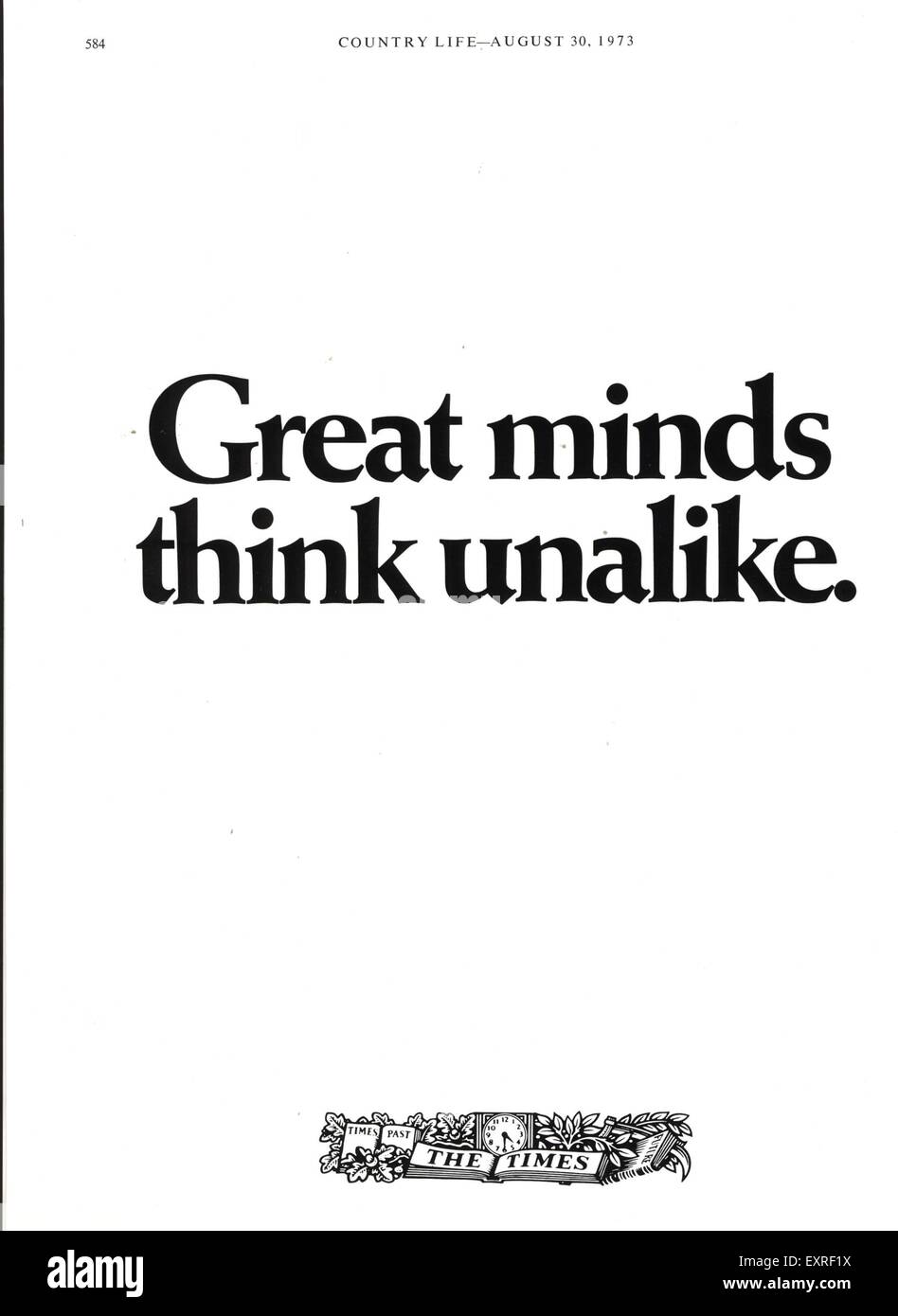 1970S UK Times Annuncio Foto Stock