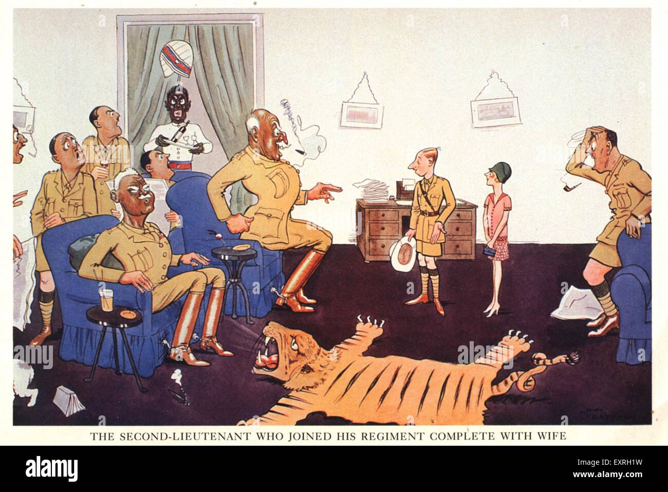 1930S UK il reggimento fumetto/ piastra Cartoon Foto Stock