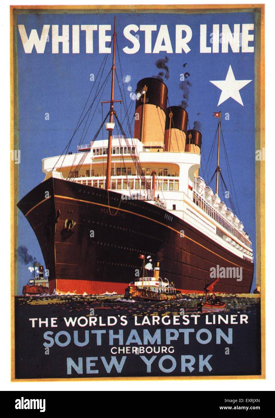 1920S UK White Star Line Poster Foto Stock