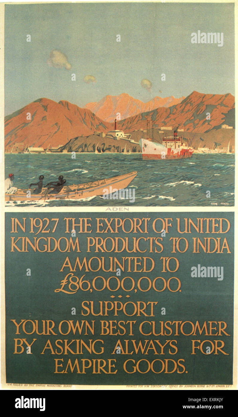 1920S UK Empire Marketing Board commercio rivista annuncio Foto Stock
