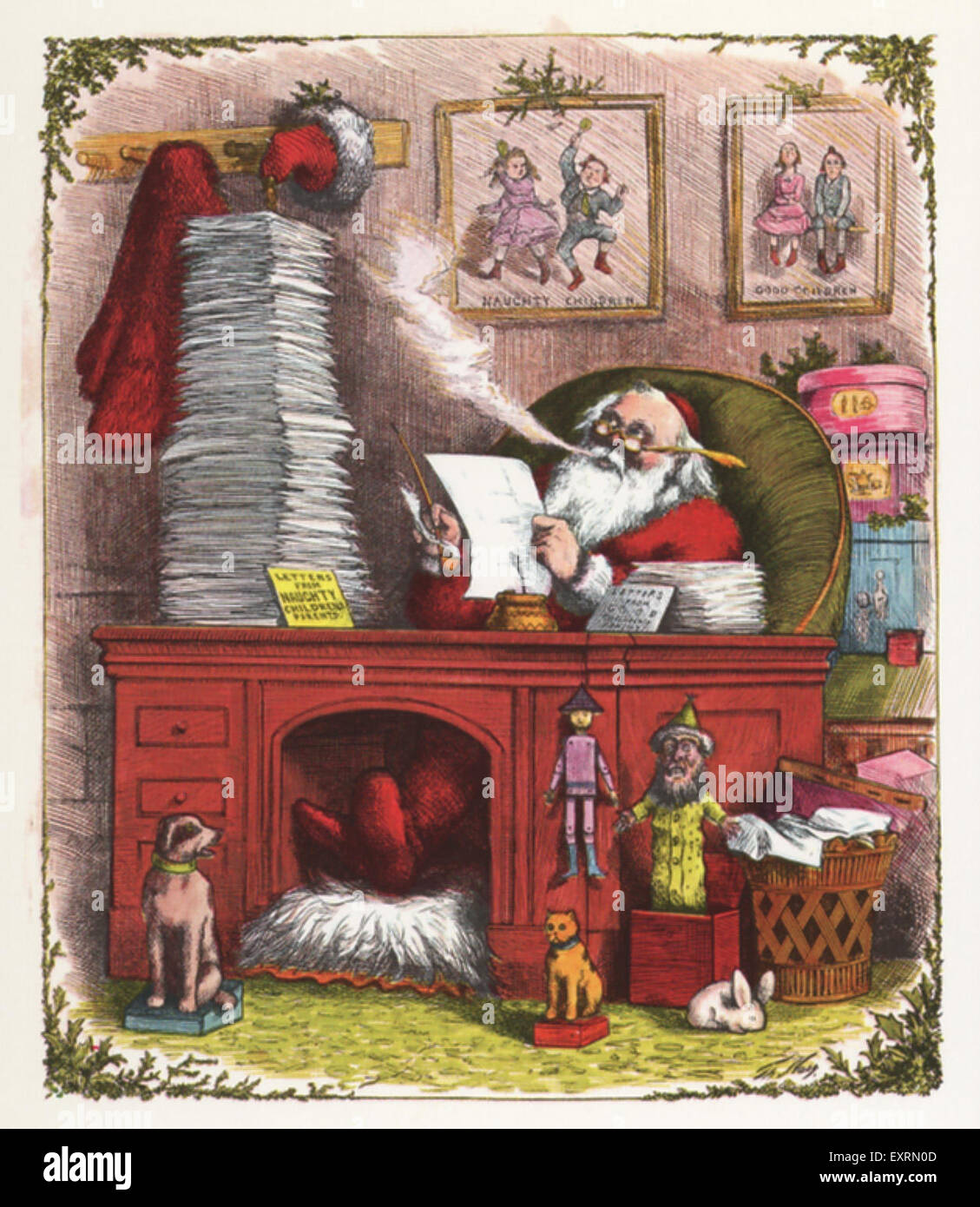 1900s usa i Saluti di Natale Card Foto Stock