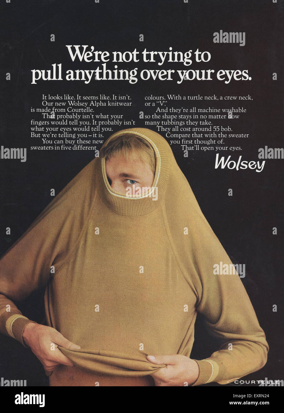 1960S UK Wolsey Magazine annuncio pubblicitario Foto Stock