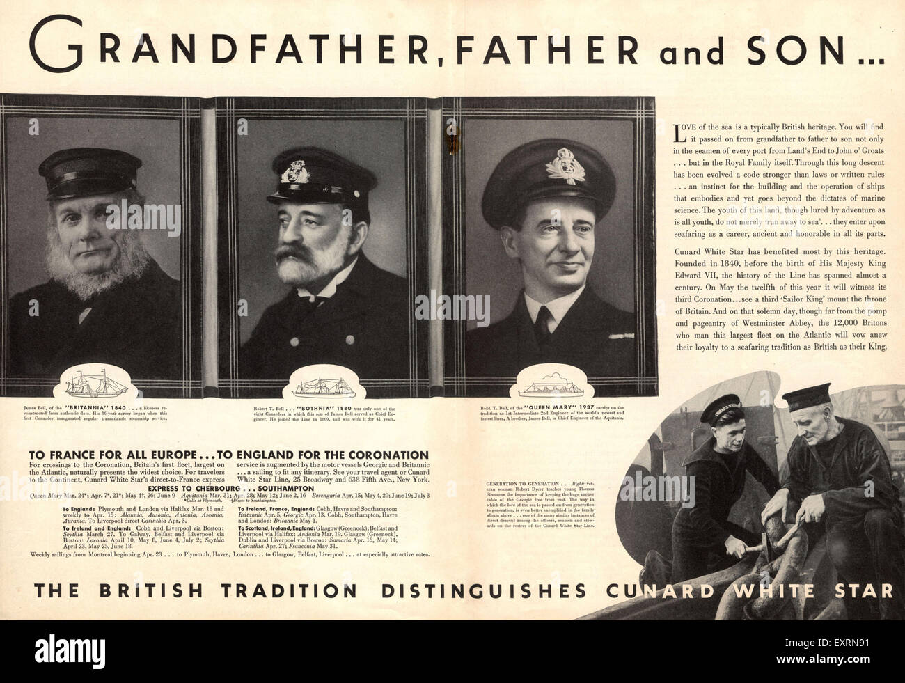 1930S UK White Star Line Magazine annuncio pubblicitario Foto Stock