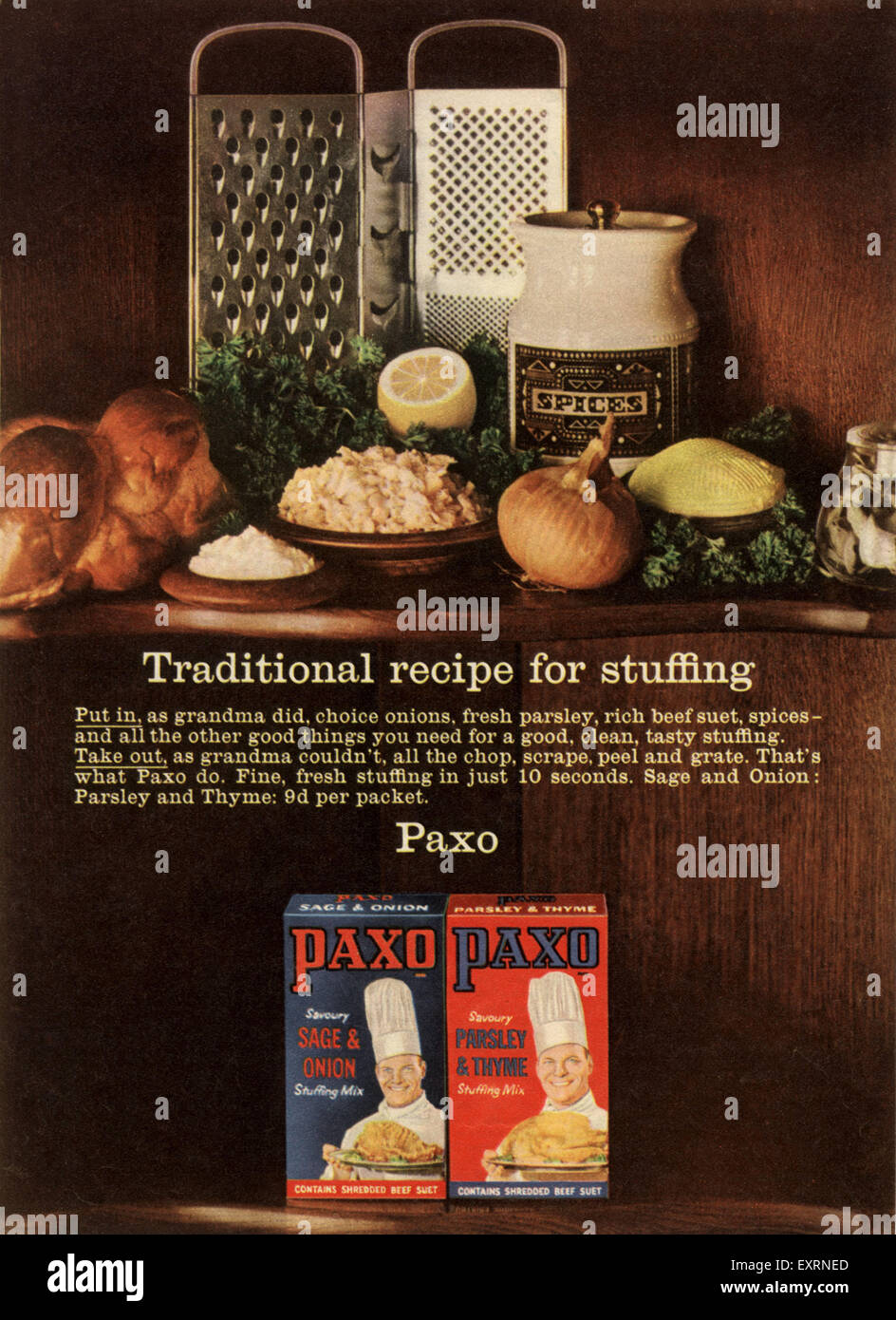 1970S UK Paxo Magazine annuncio pubblicitario Foto Stock