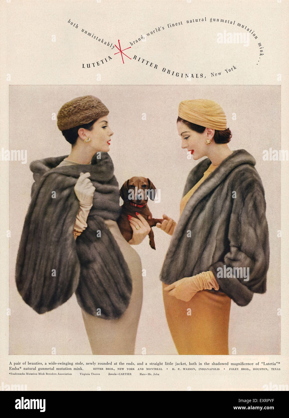 Anni Cinquanta USA Lutetia Magazine annuncio pubblicitario Foto Stock