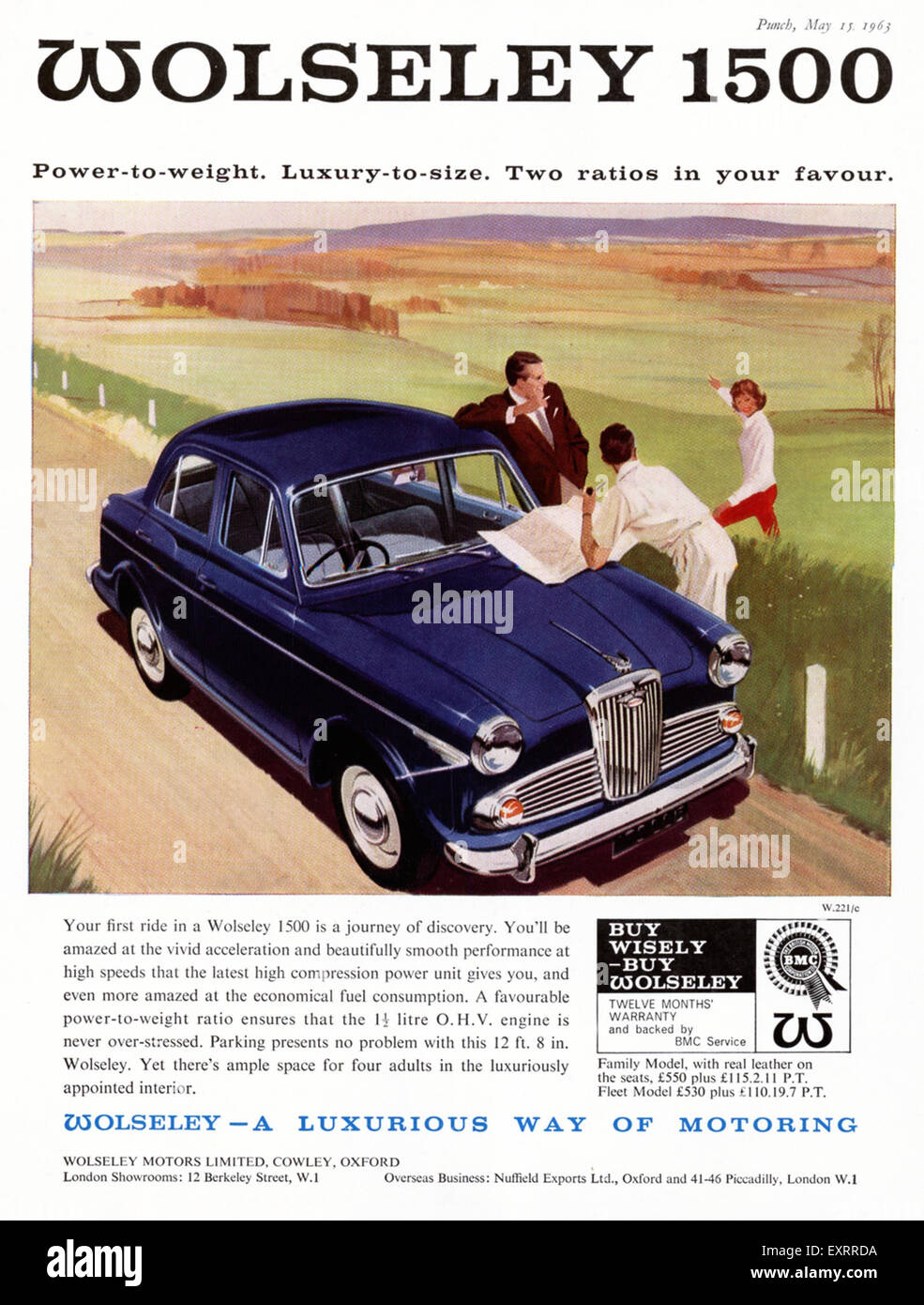 1960S UK Wolseley Magazine annuncio pubblicitario Foto Stock