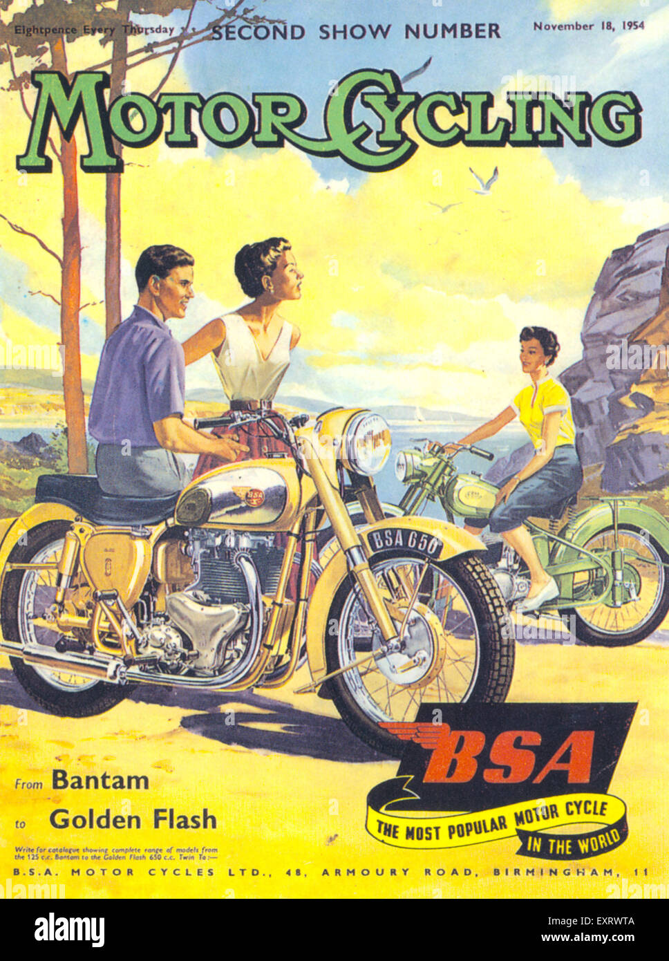1950S UK Motor Cycling/ BSA Copertina Foto Stock
