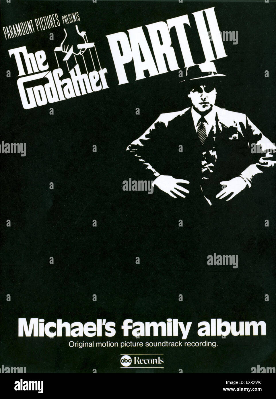 Anni Settanta USA Il Padrino parte 2 Rivista Annuncio Foto Stock