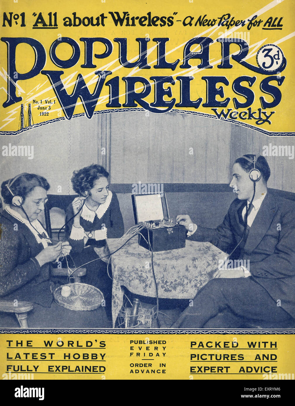 1920S UK popolare rivista Wireless coperchio Foto Stock