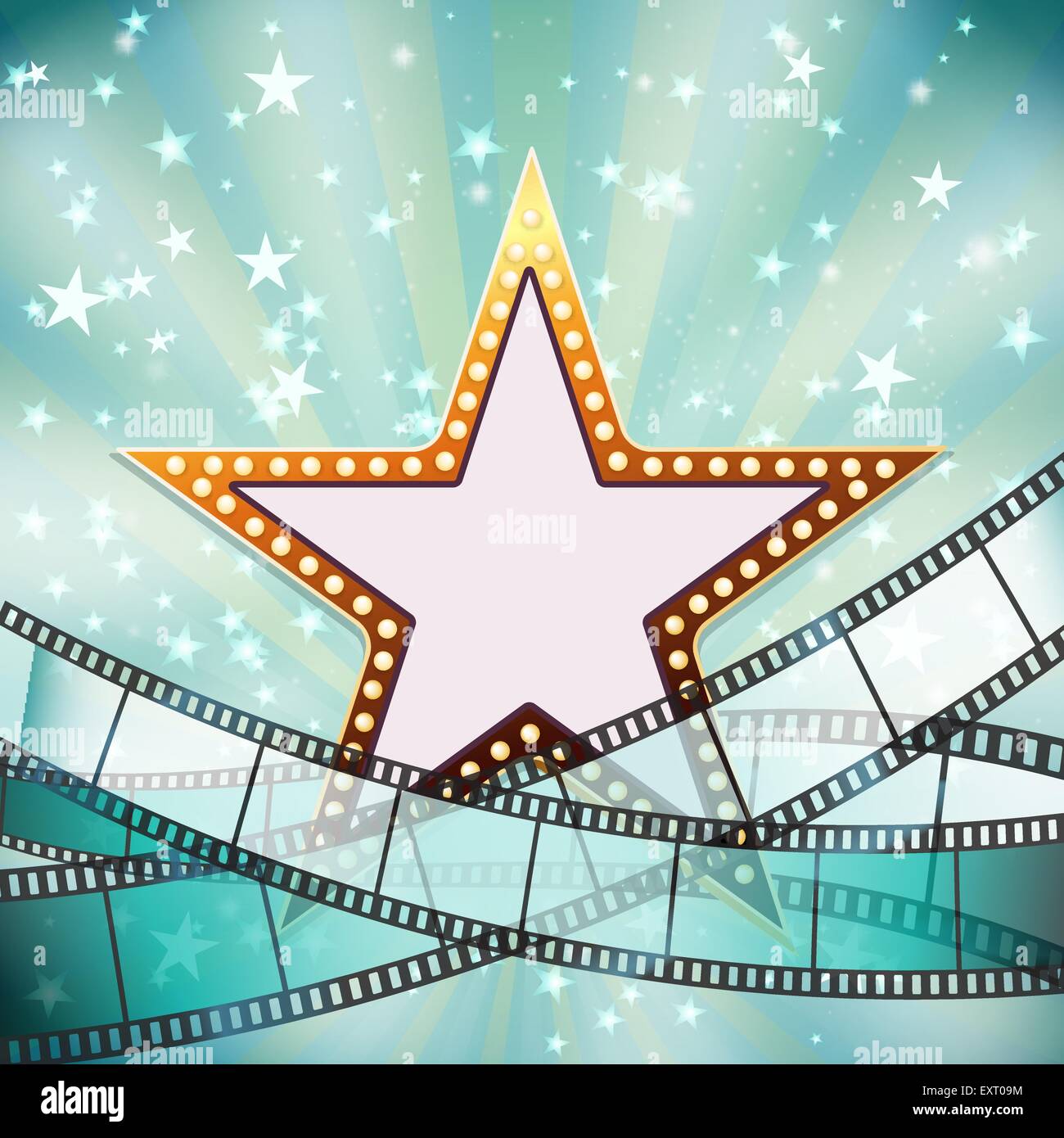 Cinema astratto sfondo con GOLDEN STAR Illustrazione Vettoriale