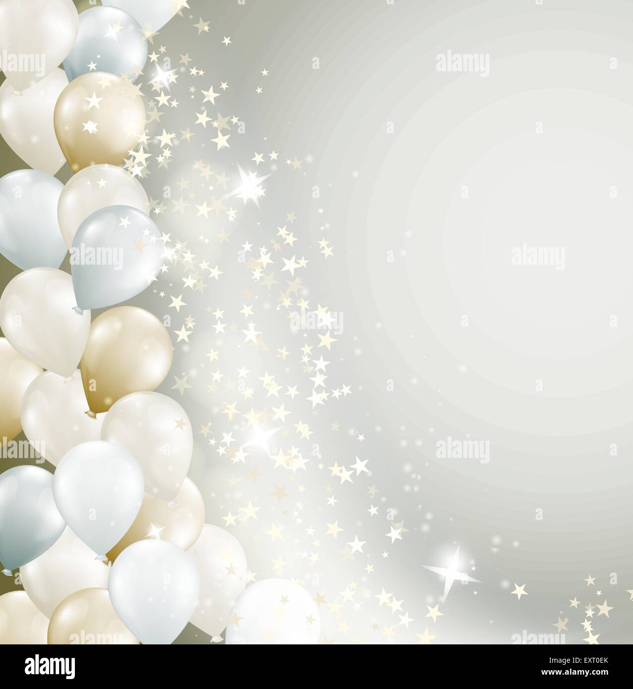Uno sfondo morbido con flusso di stelle e palloncini Illustrazione Vettoriale
