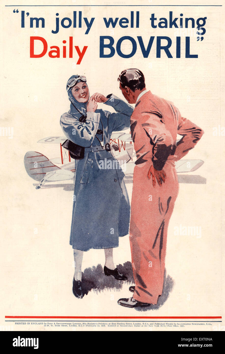 1930S UK Bovril Magazine annuncio pubblicitario Foto Stock