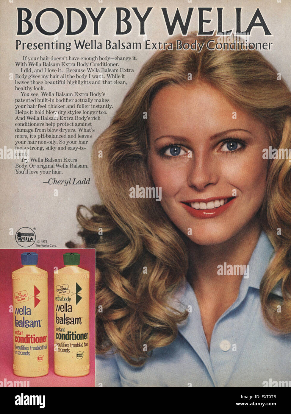 Anni Settanta USA Wella balsami Magazine annuncio pubblicitario Foto stock  - Alamy