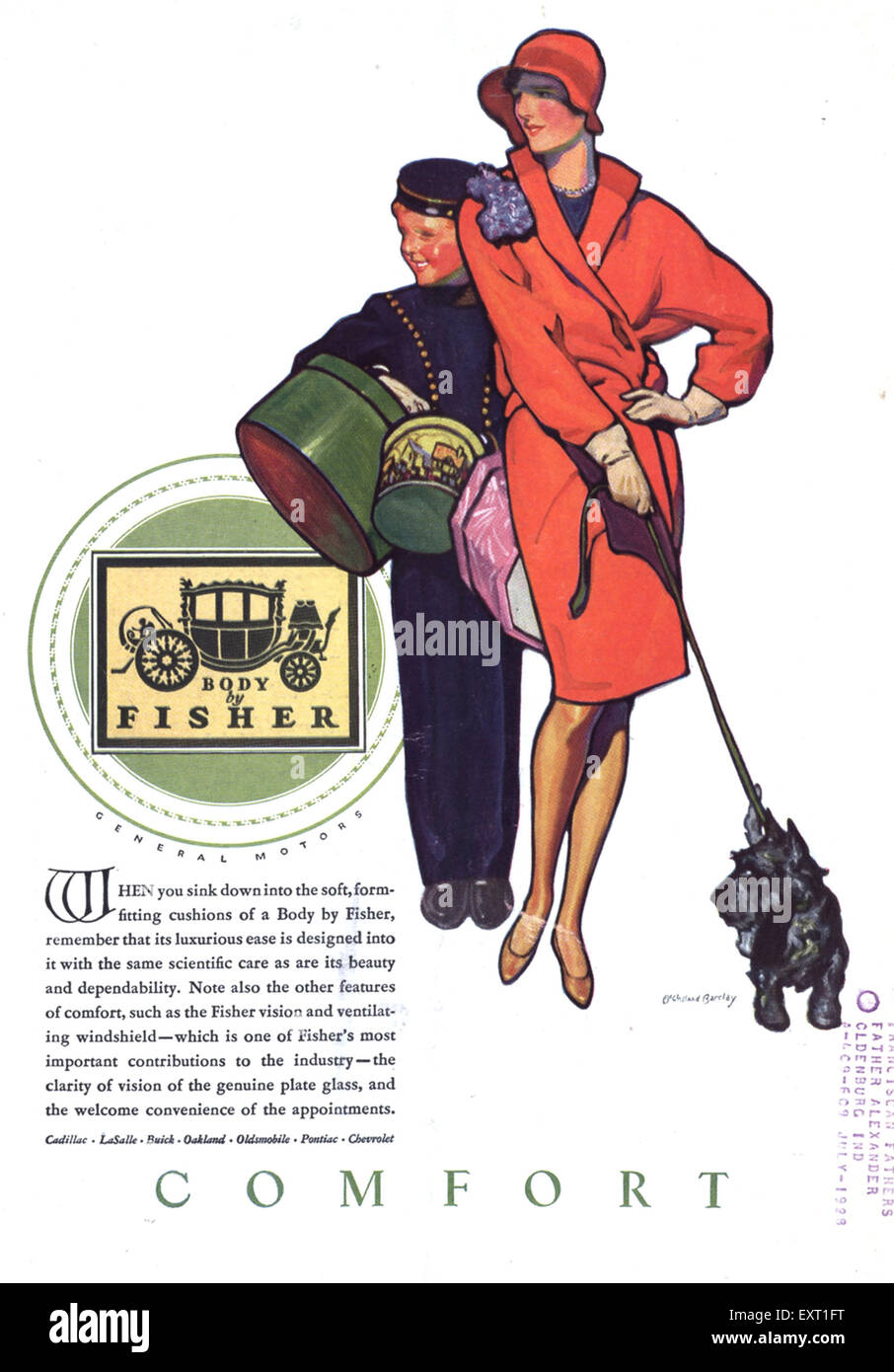 1920s USA Fisher Magazine annuncio pubblicitario Foto Stock