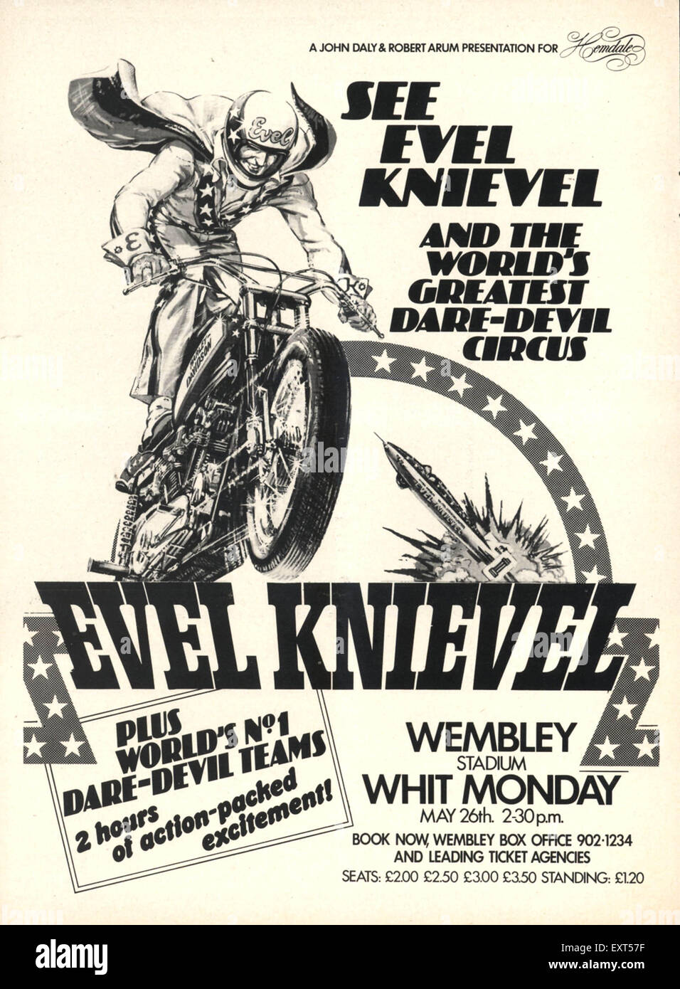 1970S UK Evel Knievel Foto Stock