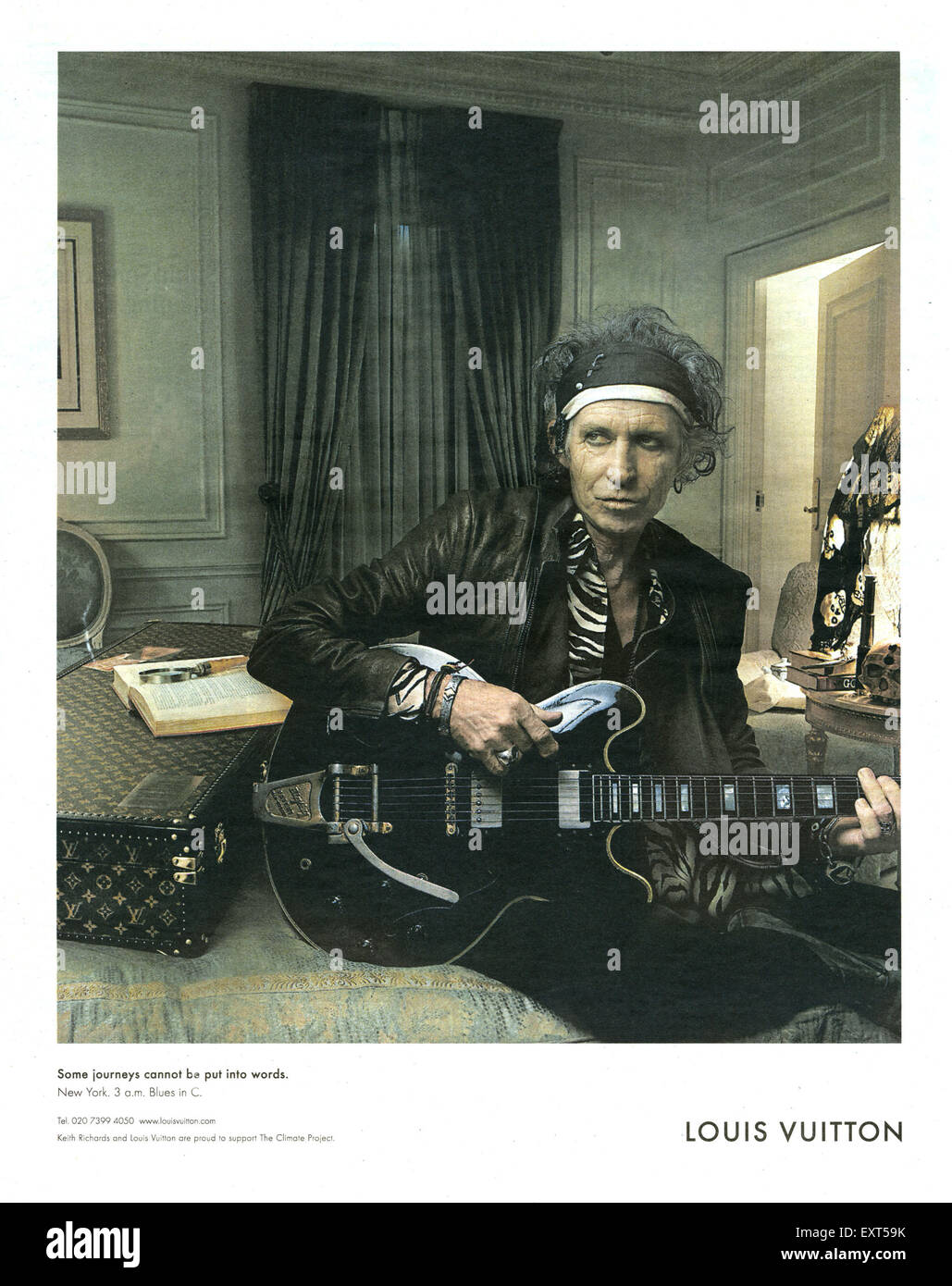 2000S UK Keith Richards promuove Louis Vuitton Magazine annuncio pubblicitario Foto Stock