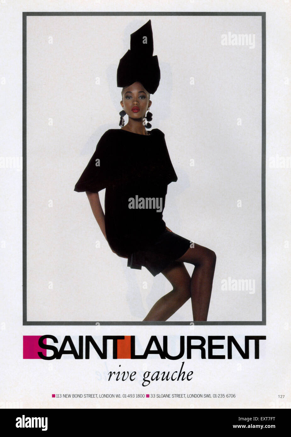 Anni ottanta UK Yves Saint Laurent Magazine annuncio pubblicitario Foto Stock