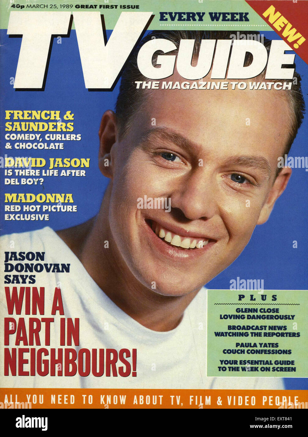 Anni ottanta UK TV Guide Magazine Cover Foto Stock