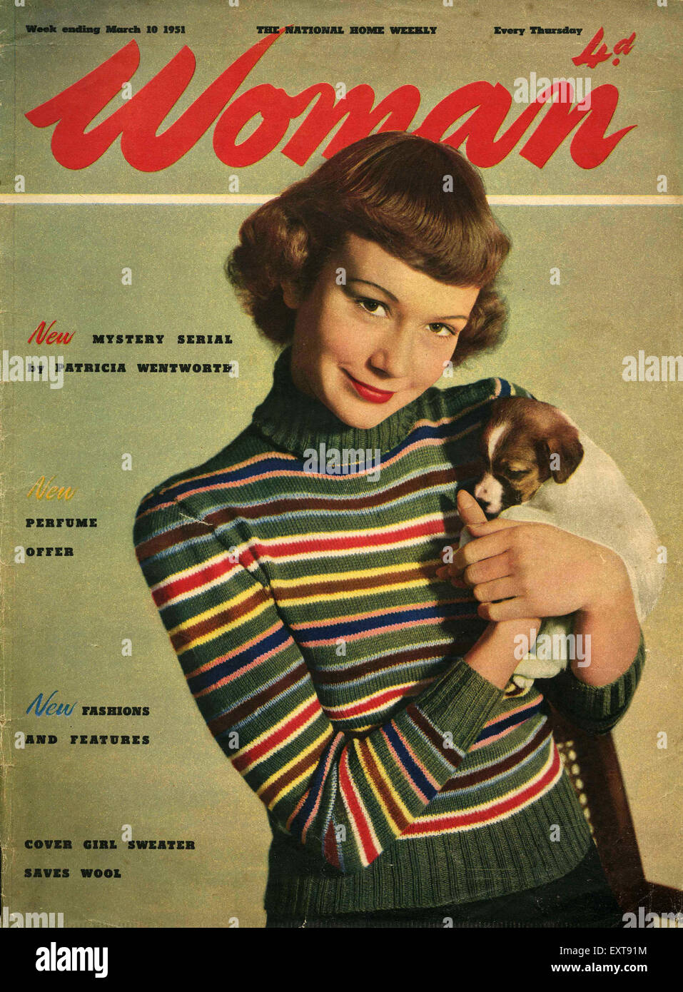 1950S UK Donna Copertina Foto Stock