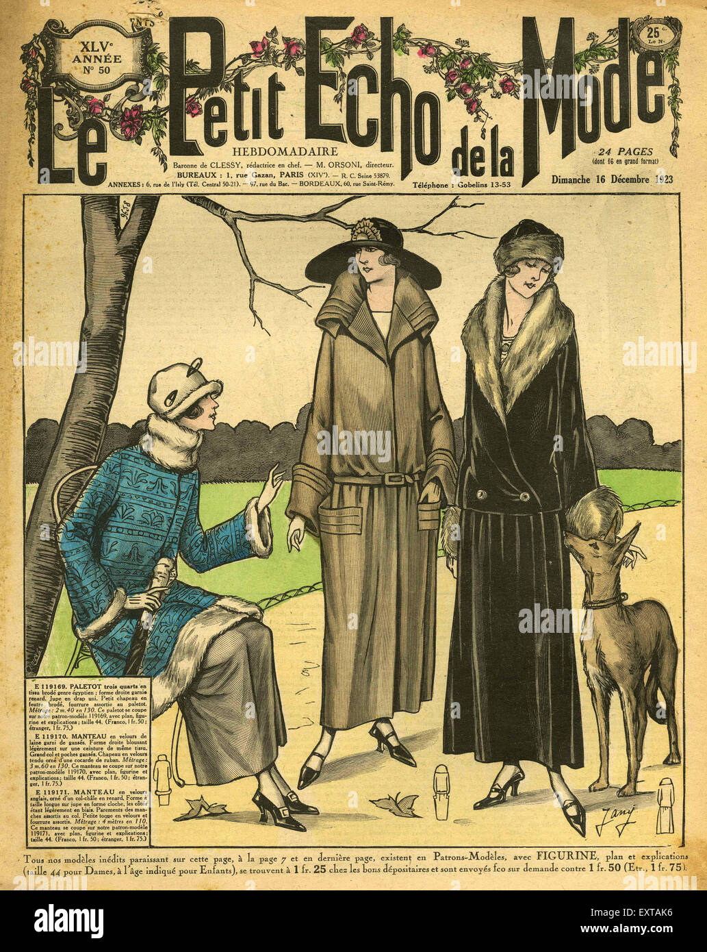 1920s Francia Le Petit Echo de le modalità Coperchio Magazine Foto Stock