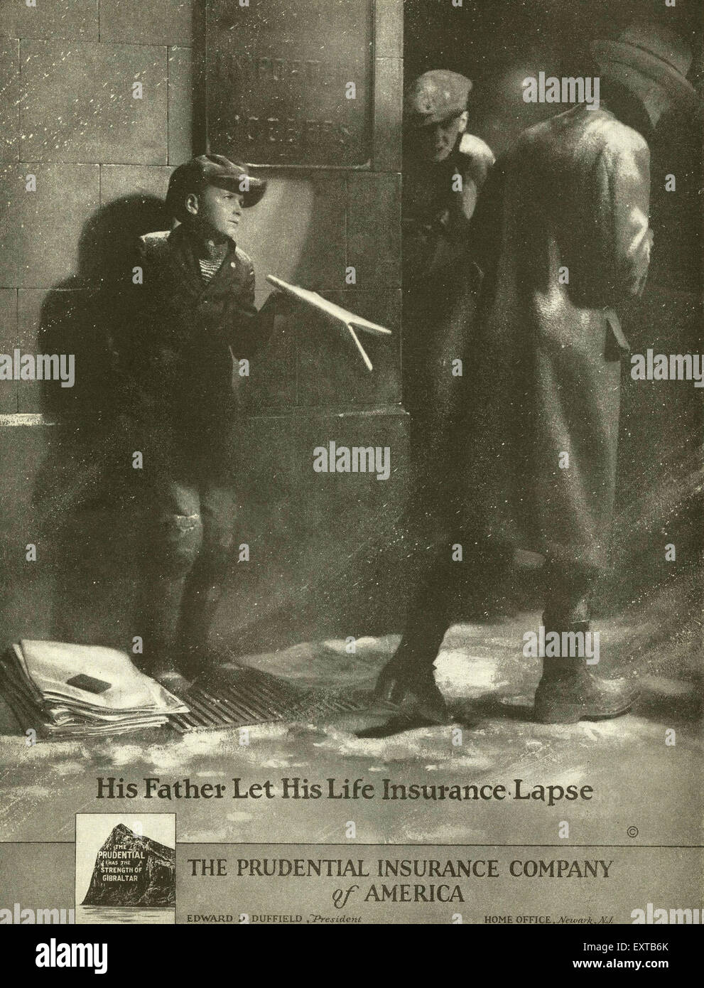 1920s USA Prudential Insurance Company of America Magazine annuncio pubblicitario Foto Stock
