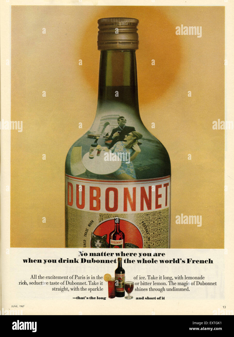 1960S UK Dubonnet Magazine annuncio pubblicitario Foto Stock