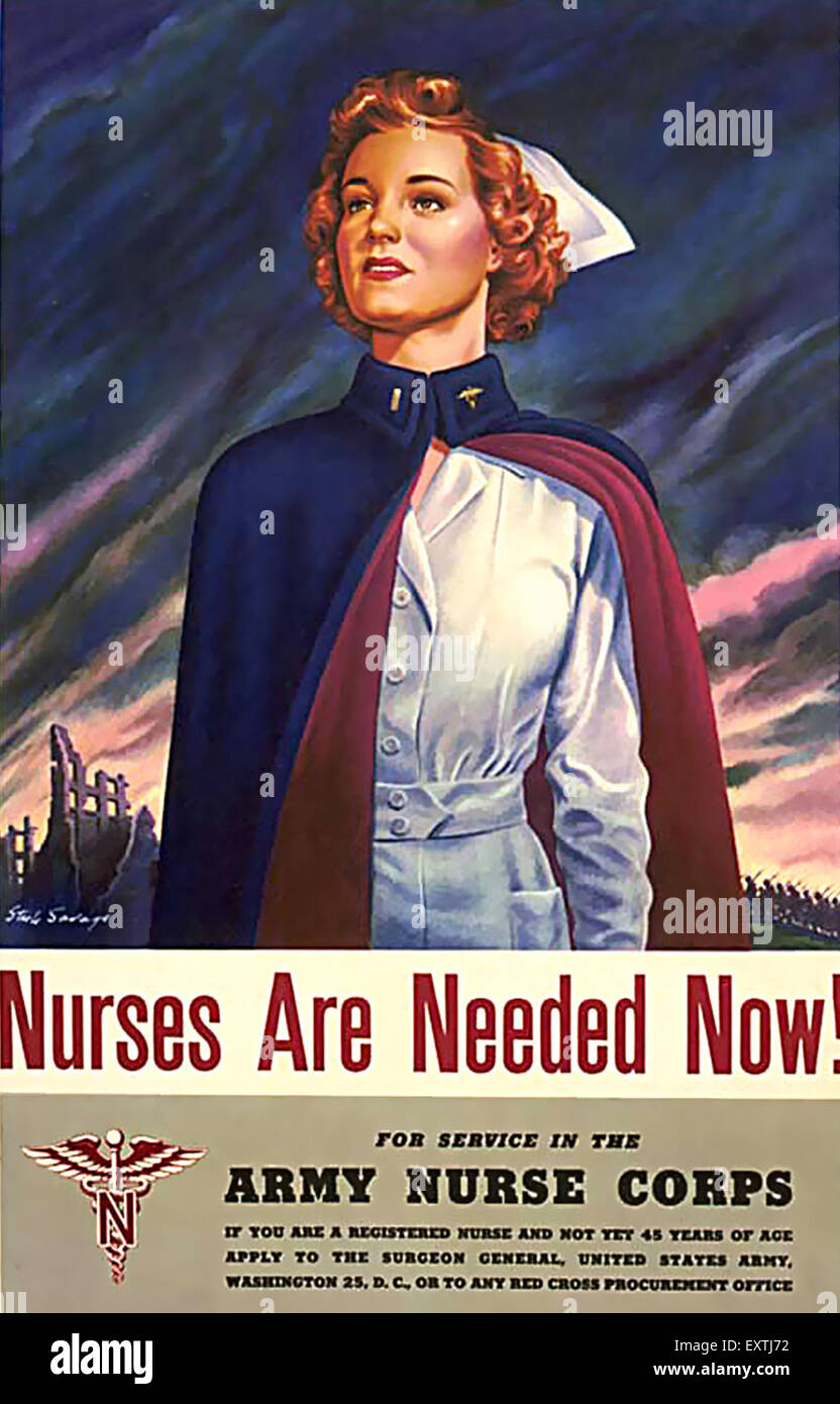 1940s USA infermieri poster di reclutamento Foto Stock