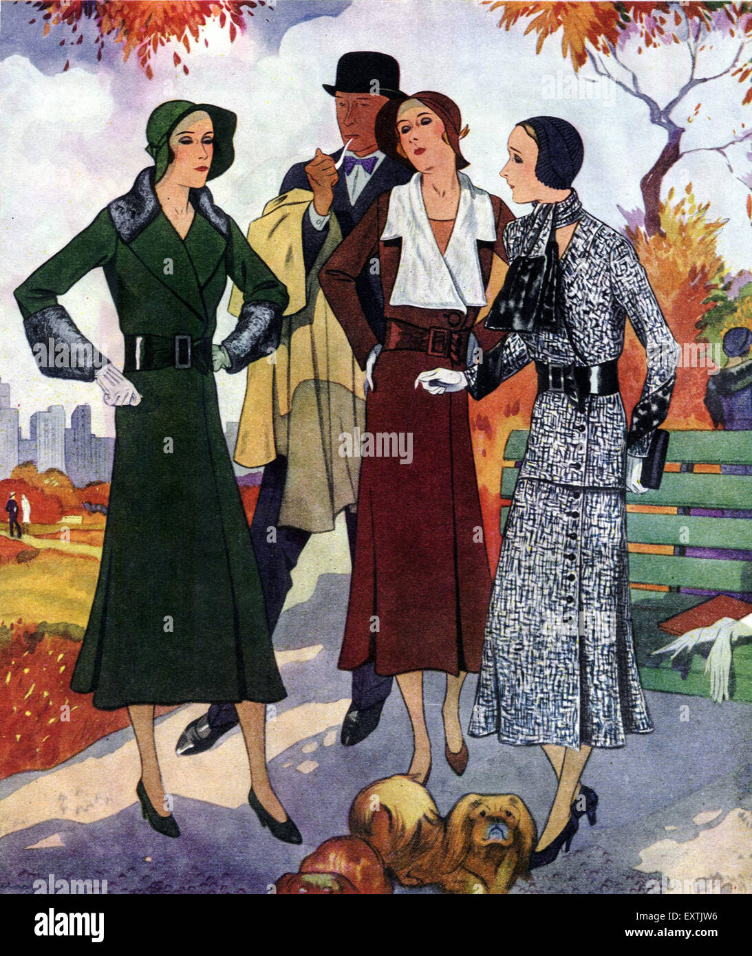 1930 USA Autunno Fashion Magazine annuncio pubblicitario Foto Stock