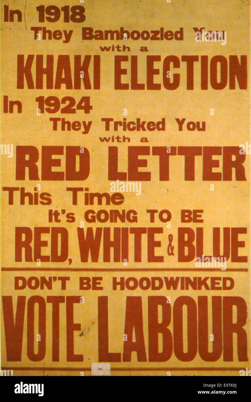 1920S UK Il Partito laburista Poster Foto Stock