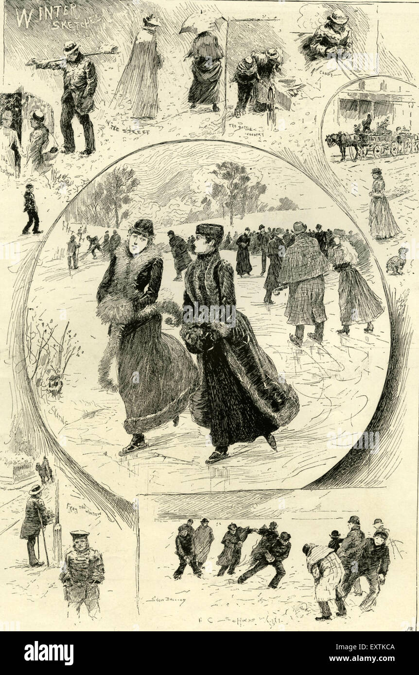 1890S UK Il Illustrated London News piastra del magazzino Foto Stock