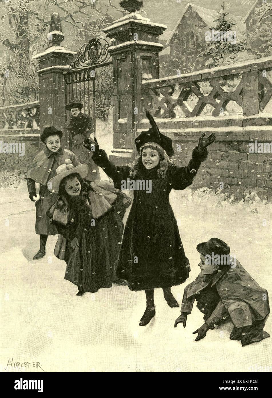 1890S UK Il Illustrated London News piastra del magazzino Foto Stock