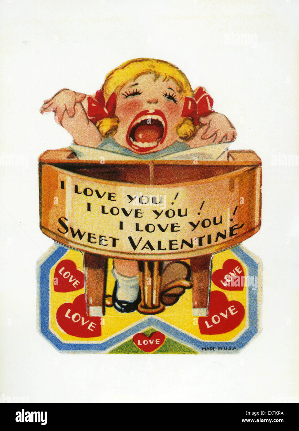 Anni Cinquanta USA Valentines biglietto di auguri Foto Stock