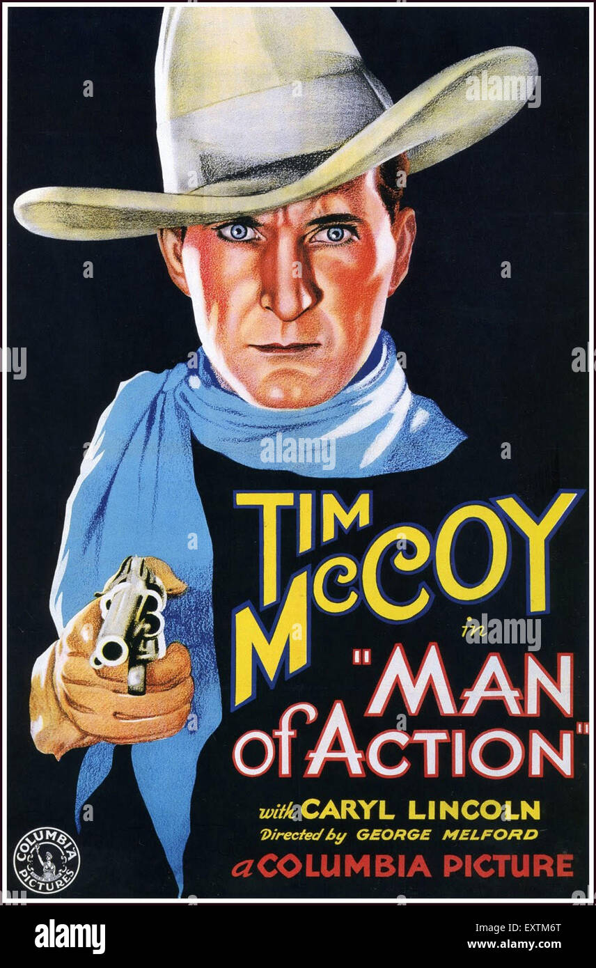 1930 USA Uomo di film d'azione Poster Foto Stock