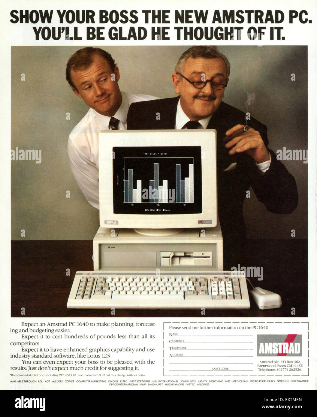 Anni ottanta UK Amstrad Magazine annuncio pubblicitario Foto Stock