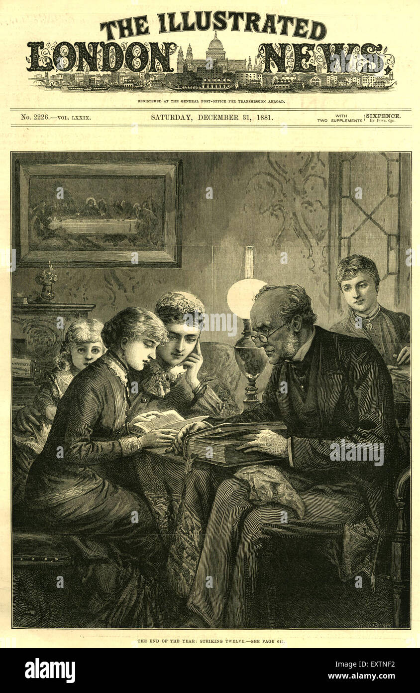 1880 UK Illustrated London News Magazine Cover Foto Stock