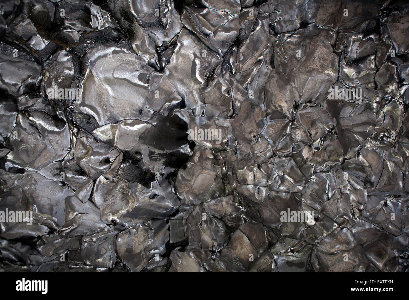 Struttura di basalto grotta vicino Vik nel sud dell'Islanda Foto Stock