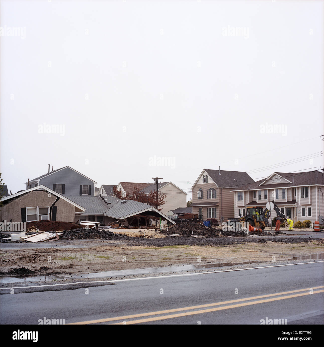 Casa livellato dall uragano Sandy adottate il 7 giugno 2013 in Ortley Beach New Jersey Foto Stock