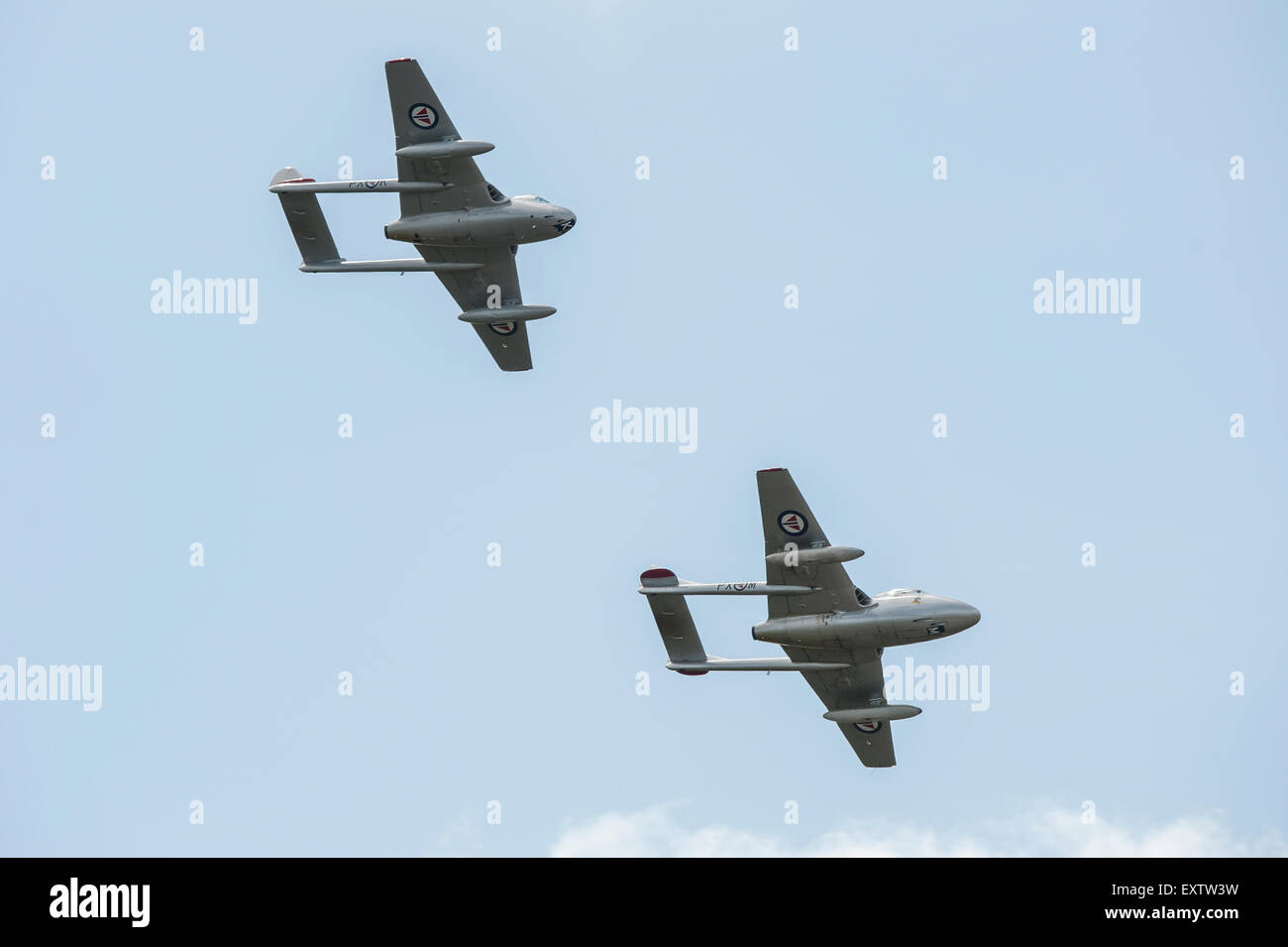 Vampire FB52 - Norwegian Air Force squadrone storico Vampire T55 - Norwegian Air Force squadrone storico Foto Stock