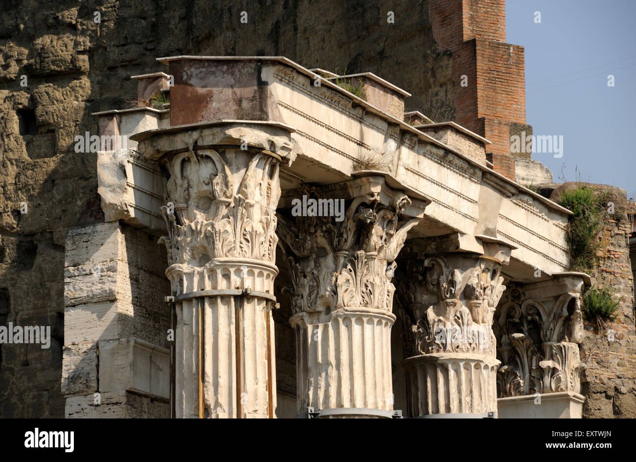 Italia, Roma, foro di Augusto, tempio di Marte Ultore (Marte Ultore, il Vendicatore) Foto Stock